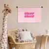 Bisou - Roze - Dikke letters Wandkleed katoen klein -wsfeer5_kind