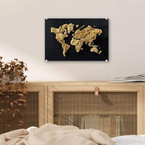 Wereldkaart - Pasta - Zwart plexiglas 5mm klein -sfeer4