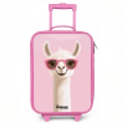 Lama - Wit - Zonnebril - Wimpers Kinderkoffer - Roze klein -3d