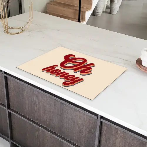 Oh honey - Rood - Schaduw Inductie beschermer vinyl 3mm klein -sfeer8