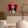 Hond - Hartjesbril - Loveyou - Rood Wandcirkel plexiglas klein -sfeer1