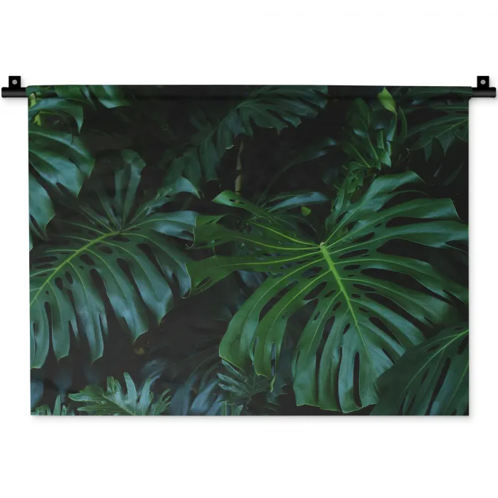 Monstera - Bladeren - Tropical Wandkleed katoen klein -zz3d