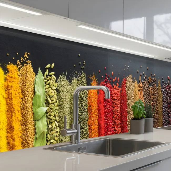 Kitchen splashback - Spices - Herbs - Jobs - Rainbow