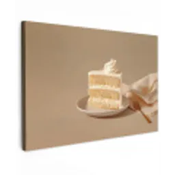Vanilletaart - Cake - Romig Tuinposter op houten frame 2 cm dik klein -3d
