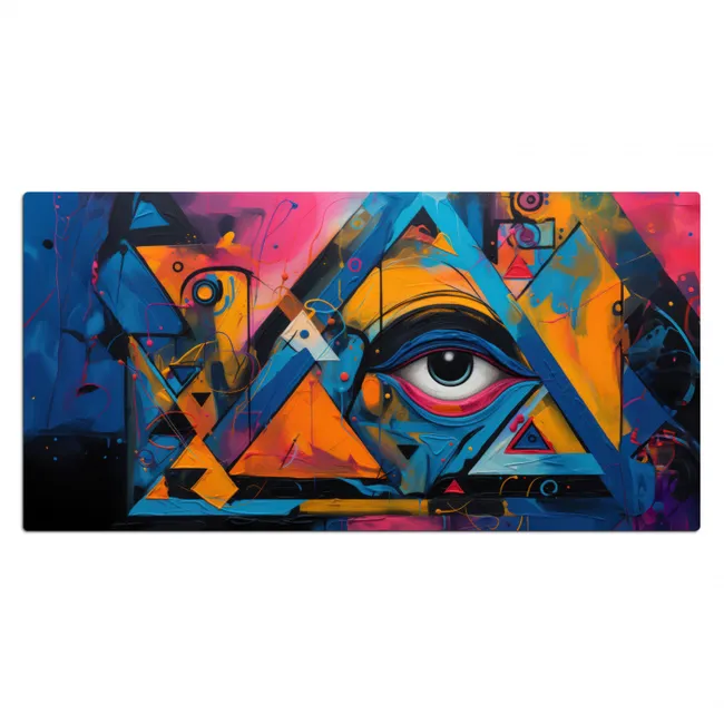 Graffiti - Kleuren - Oog - Kunst Muismat XXL klein -3d_leeg