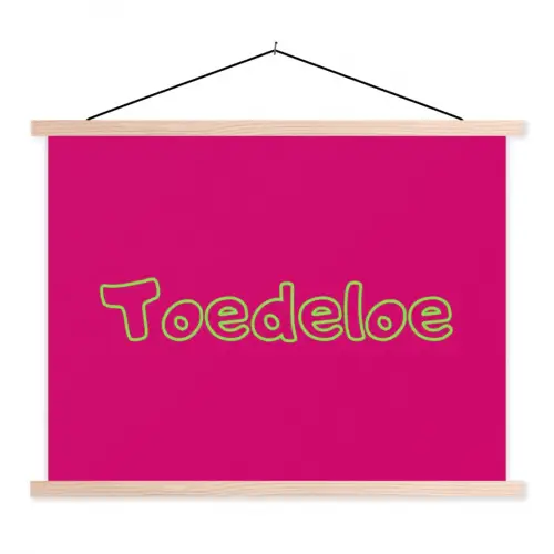 Toedeloe - Groen - Roze textielposter latten blank klein -3d