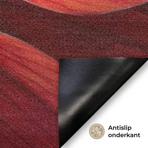 Close up - Bloem- Rood Deurmat klein -antislip_NL