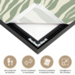 Zebra - Motief - Groen Textielframe zwart klein 947 -USP_closeupNL