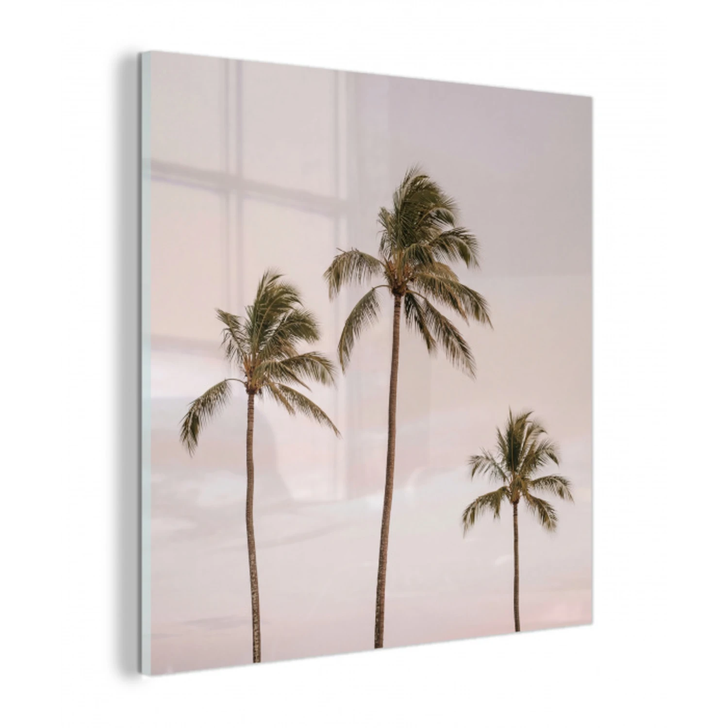Palmbomen - Zonsondergang - Roze plexiglas 5mm klein -z3d