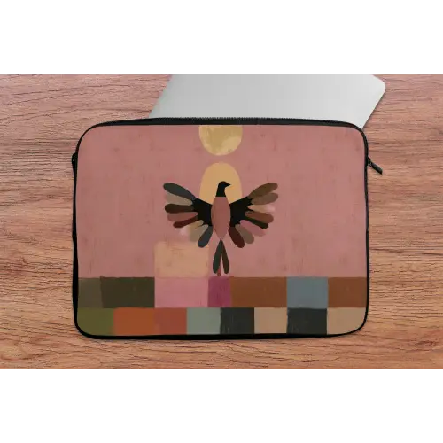 Illustratie - Vogel - Vlakken - Kleurrijk laptophoes neopreen klein -tafel