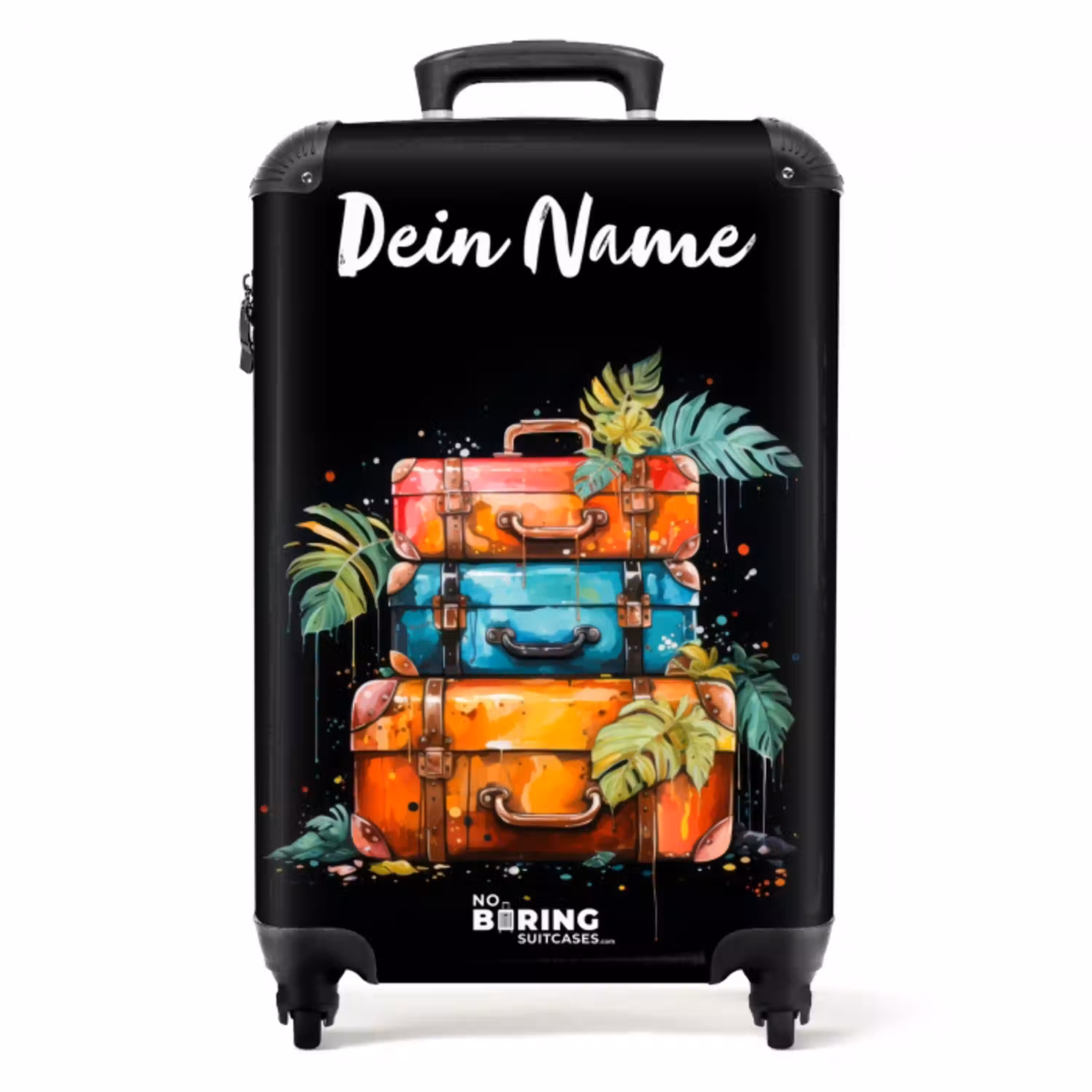Stapel Koffers als Street Art NBS - Handbagage koffer - Kinderen Unisex middel -productfoto_recht