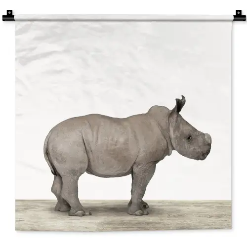 Neushoorn - Dieren - Kinderen - Jongens - Meisjes Wandkleed katoen klein -zz3d
