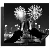 Vuurwerk - Proosten - Skyline - Champagne Inductie beschermer vinyl 3mm middel -3d