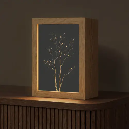 Takken - Blaadjes - Zwart Light Box met kabel (Tafellamp) klein -z3d_website