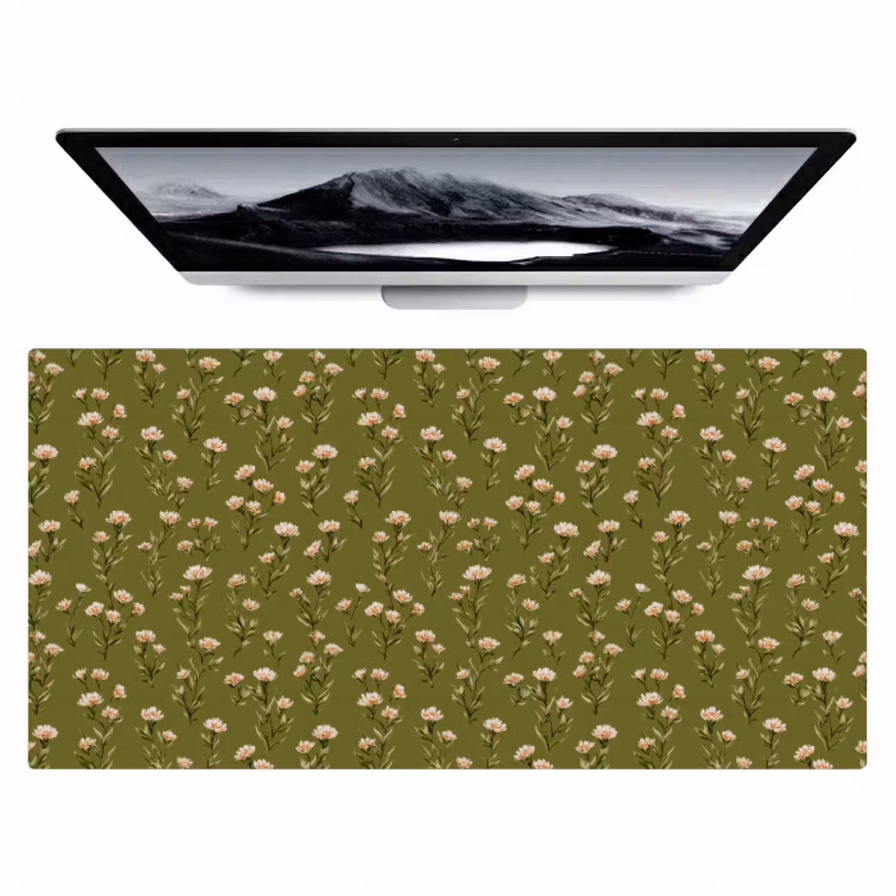 Landelijk - Bloemen -  Groen Muismat XXL klein 681 -zzz3d
