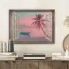 Doorkijk - Strand - Palmboom - Tropisch PET vilt klein -sfeer1