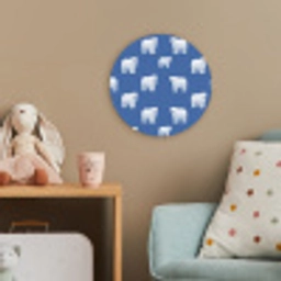 IJsbeer - Patroon - Blauw Wandcirkel kunststof plaat 5mm dik klein 188 -tsfeer1_kind