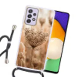 Schermbloem - Droogbloem - Winter - Beige - Minimalistisch Hoesje Samsung Galaxy A52 5G met koord klein -sfeer1