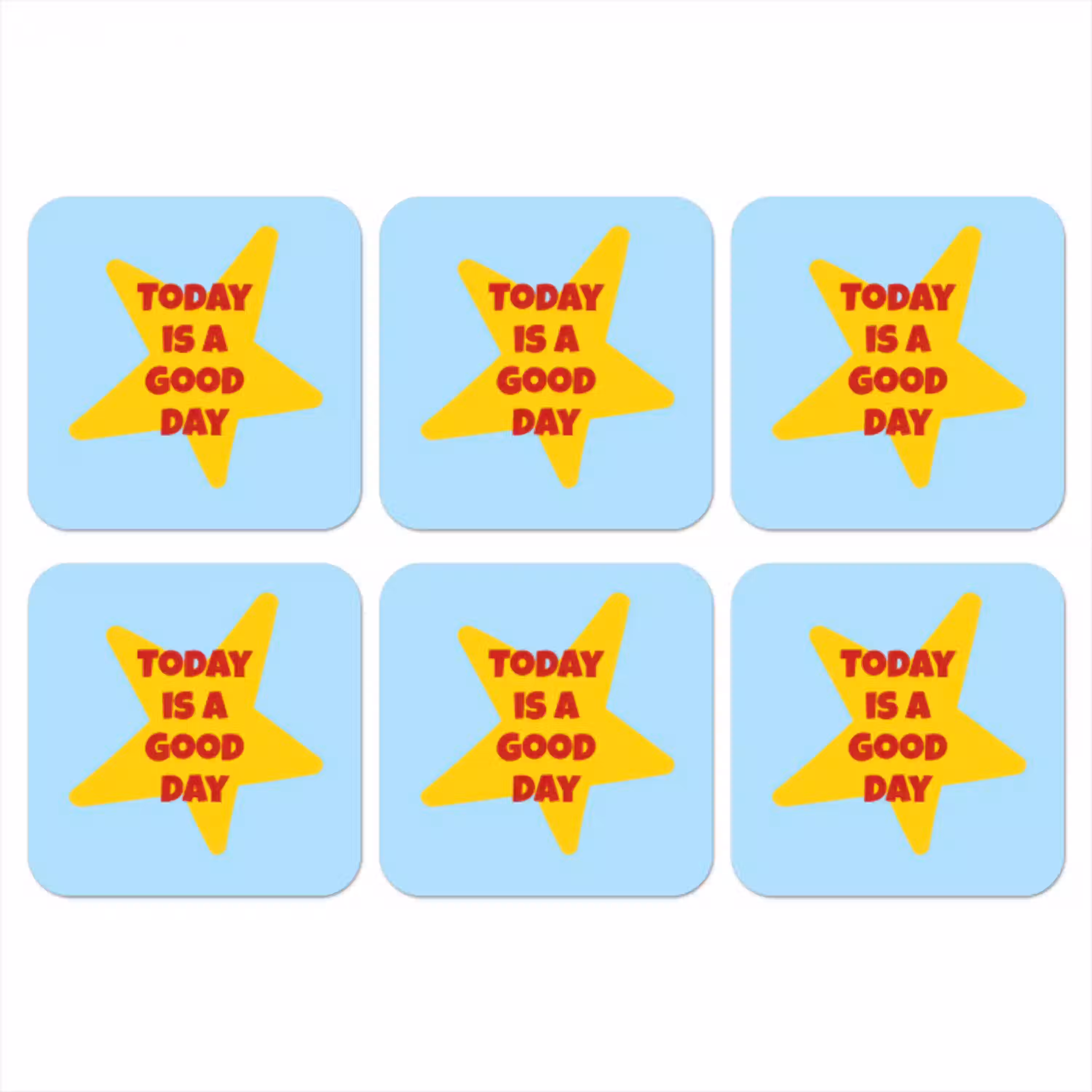 Ster - Today is a good day - Blauw onderzetter kurk middel -3d