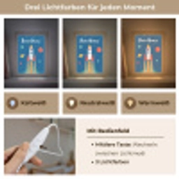 Raket - Planeten - Ruimte Light Box met kabel (Kinderlampje) klein -USP_lichtkleurDE