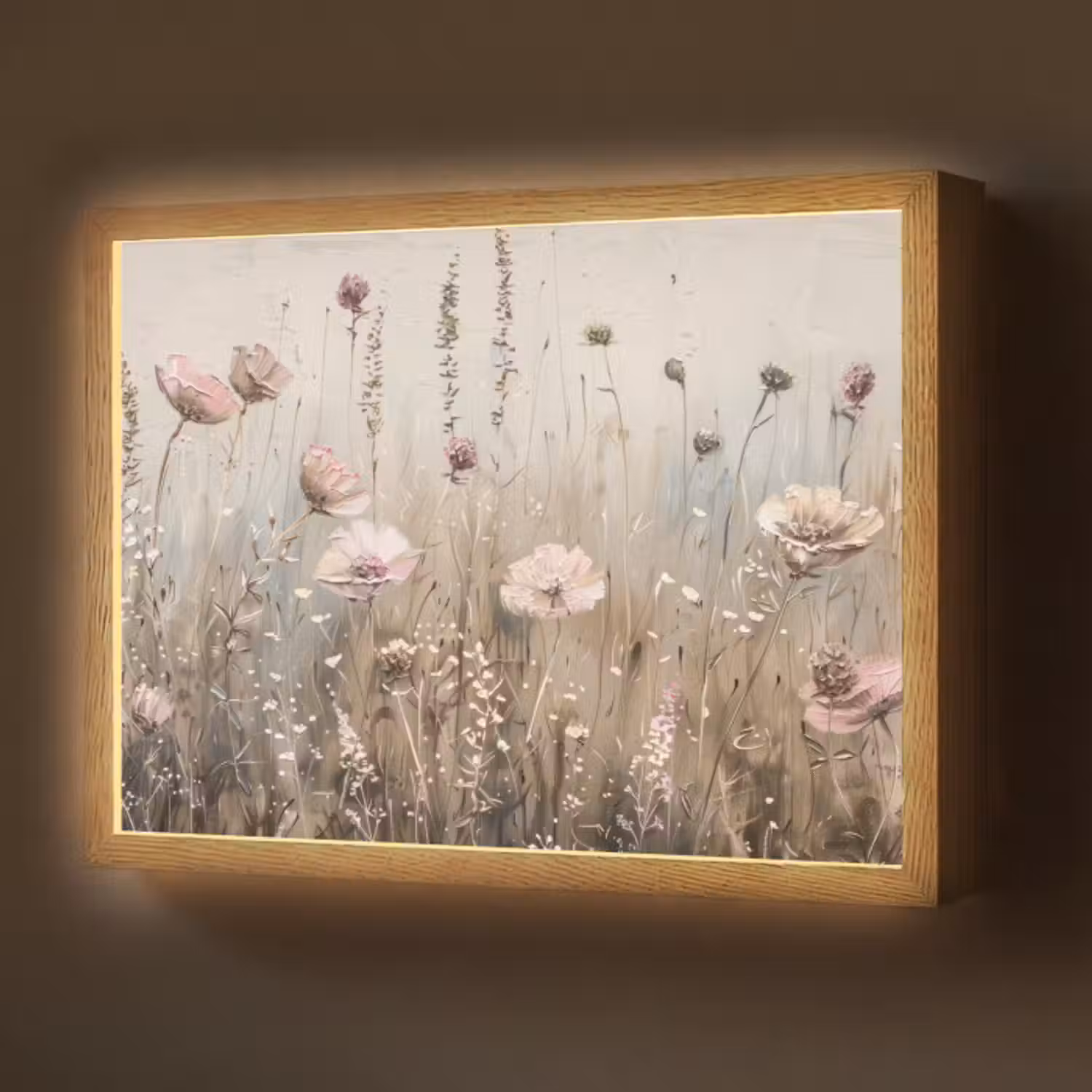 Lightbox - Wandleuchte - Blumen - Rosa - Modern - Beige
