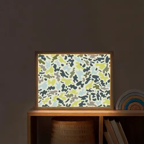 Camouflage - Groen - Blauw - Jongens - Kinderen Light Box met batterij (Wandlamp kind) middel -sfeer1_kind