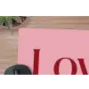 Love - Roze - Spiegeling muismat rubber klein -closeup