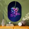 Quote - Neon - Disco - Druiven Wandcirkel Ovaal Glas middel -sfeer2