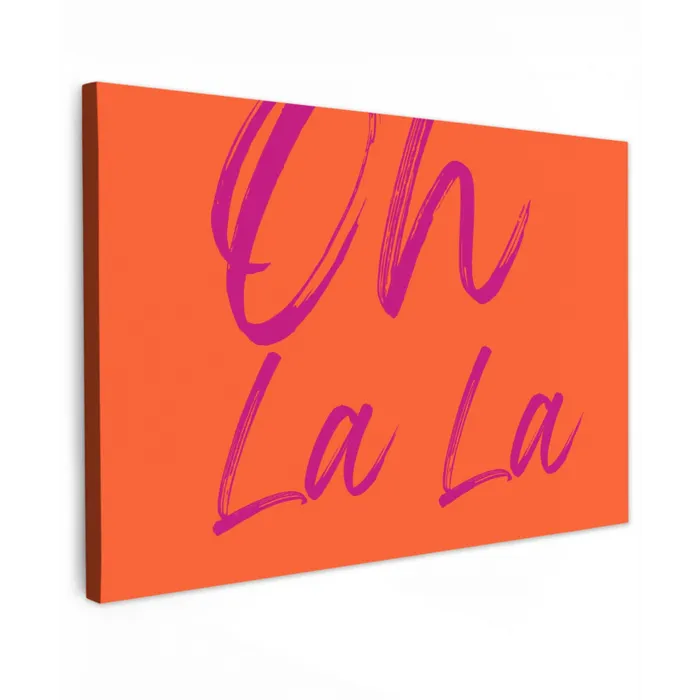 Oh la la - Oranje - Roze - Grafisch canvas 2cm klein -z3d