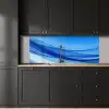Golven - Helder - Blauw keuken achterwand 2 middel -sfeer1