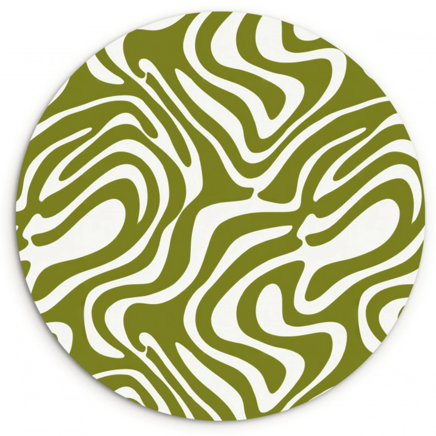Lijnpatroon - Groen - Organisch Wandcirkel kunststof plaat 5mm dik klein 188 -3d
