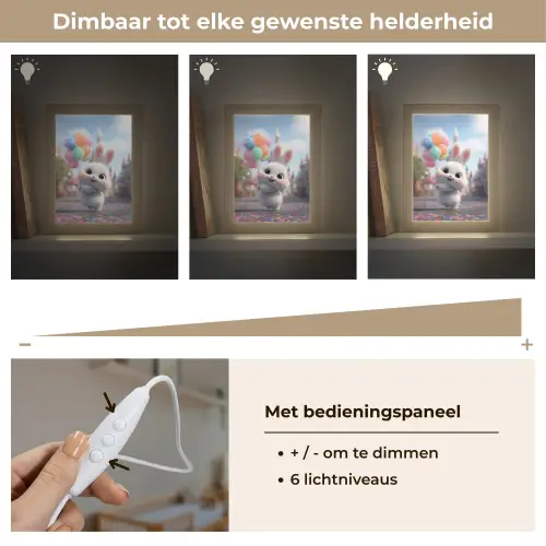 Konijn - Ballonnen - Gekleurd - Confetti Light Box met kabel klein -USP_dimbaarNL