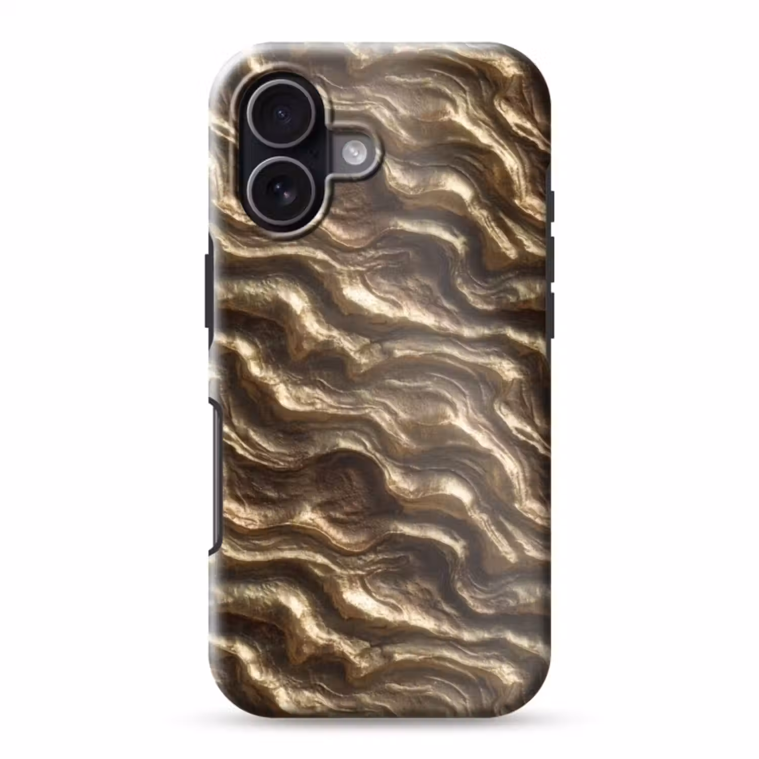 Telefoonhoesje Toughcase - Reliëf - Golven - Abstract - Bronsgoud