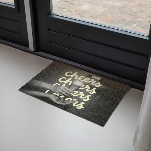Cheers - Wijn - Zwart - Wit Deurmat klein -sfeer2