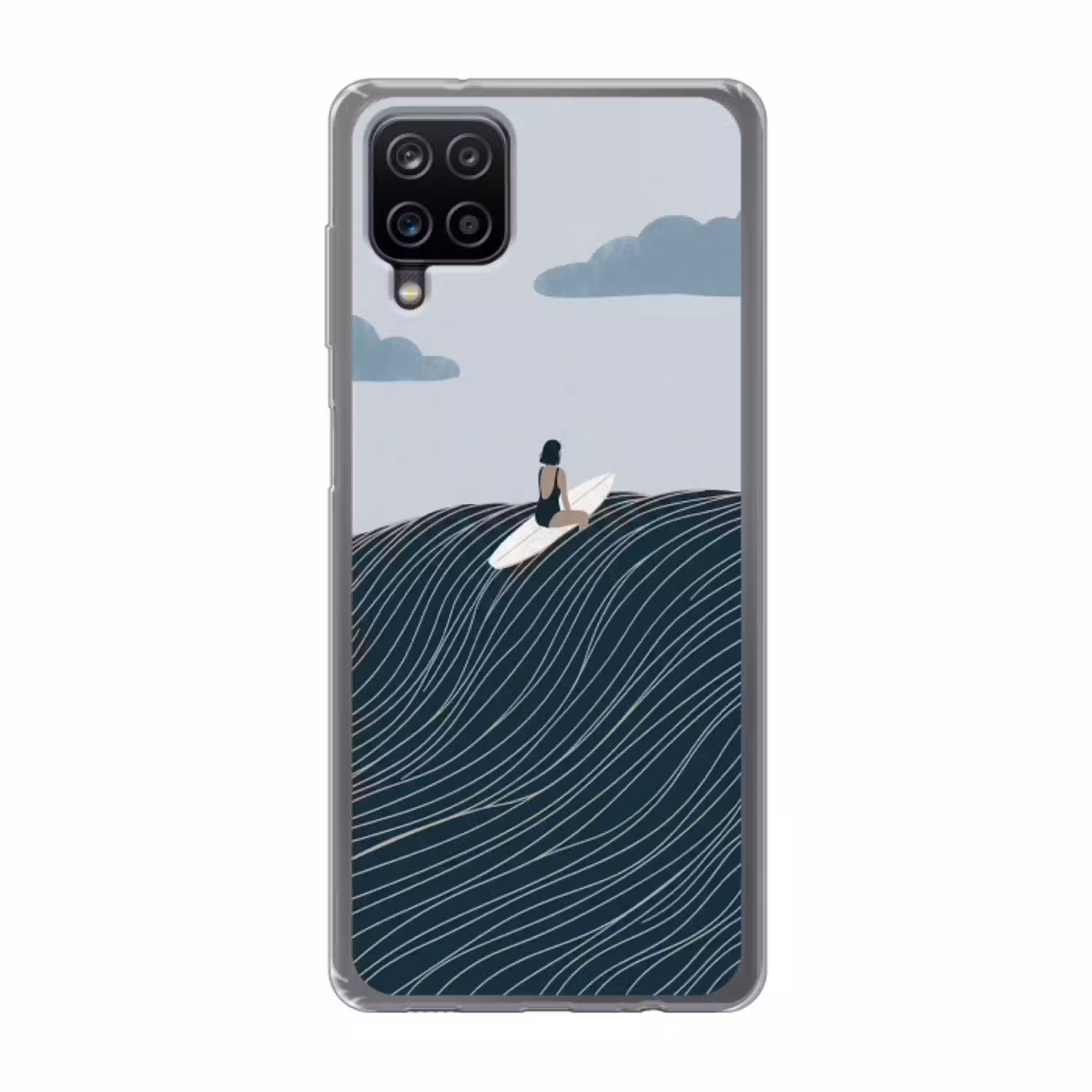 Persoon - Surfen - Oceaan - Natuur - Modern Telefoonhoesje Samsung Galaxy A12 klein -3d