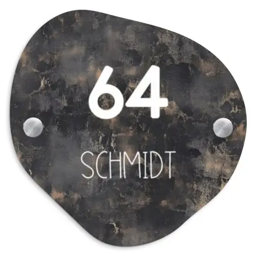 Verweerd metaal - Modern Naambord Organisch middel -3d
