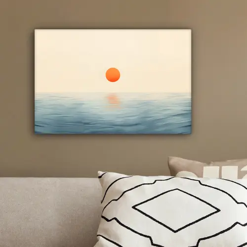 Zon - Oranje - Zee canvas 2cm klein -sfeer3