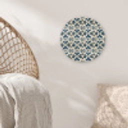 Tegel - Patroon - Blauw - Beige Wandcirkel kunststof plaat 5mm dik klein 188 -sfeer5