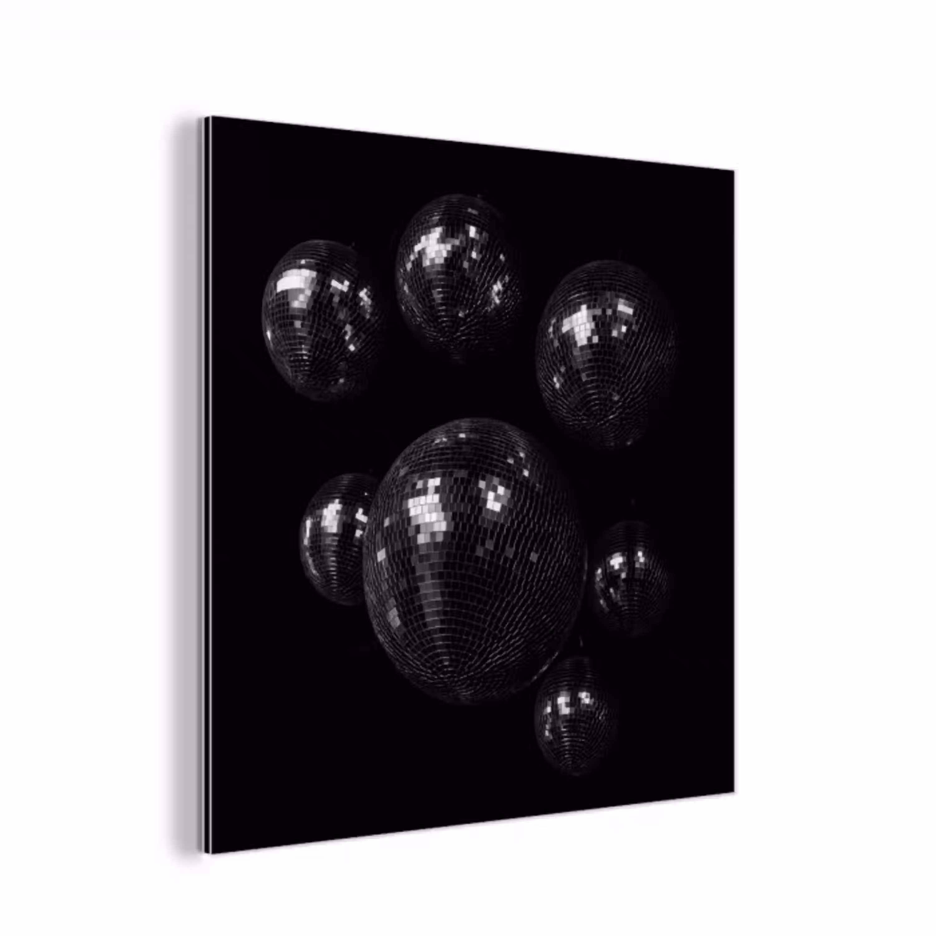 Discoballen - Minimalistisch - Zwart aluminium wit klein -3d