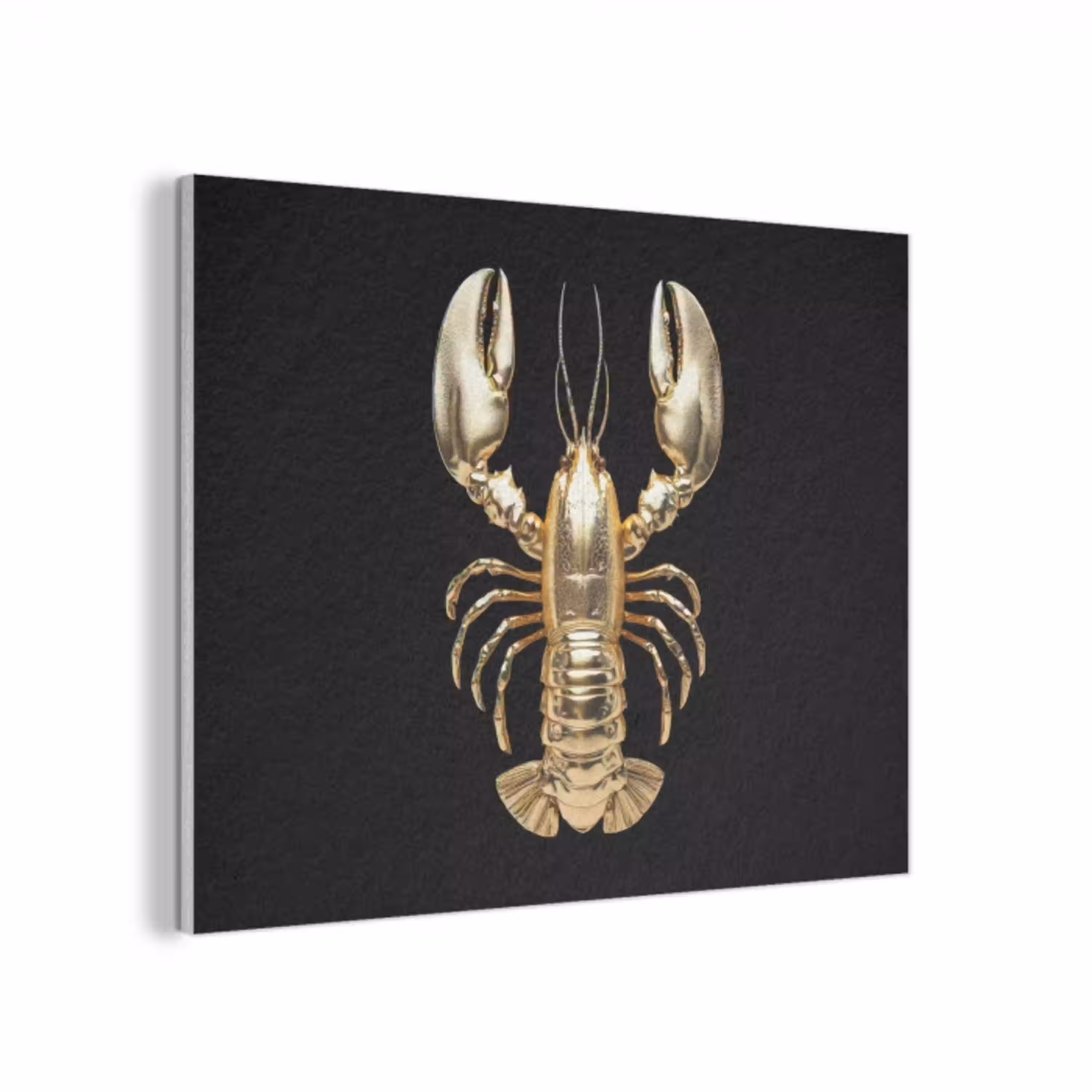 Kreeft - Goud - Textuur - Zwart PET vilt klein -3d