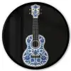 Ukelele - Delfts - Blauw - Muziek Fotolijst rond zonder passe partout klein -3d