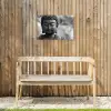 Boeddha - Grijs - Spiritualiteit - Buddha beeld - Religie Tuinposter op houten frame 2 cm dik klein -sfeer4