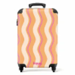 Golvende strepen in oranje en roze NBS - Handbagage koffer - Unisex middel -productfoto_recht