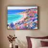Bloemenweide - Zee - Zomers Textielframe zwart klein -sfeer1