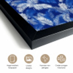 Palmblad - Patroon - Blauw fotolijst zwart zonder passe partout klein 224 -sfeer2
