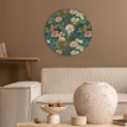 Wilde bloemen - Botanisch - Patroon - Roze - Romantisch Akoestische PET Vilt - Rond klein 838 -sfeer1