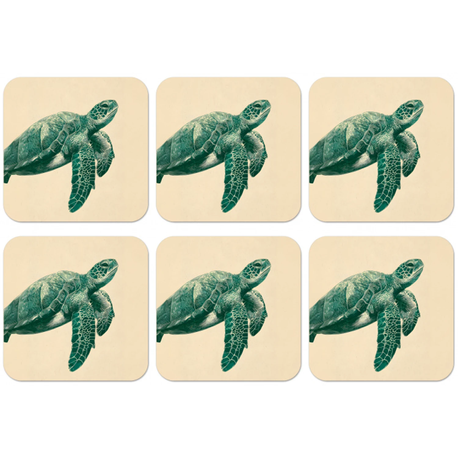 Schildpad - Sierlijk - Groen - Schild onderzetter kurk middel -zkaufland3dotto
