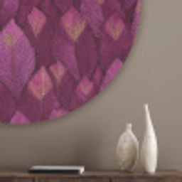 Bladeren - Patroon - Burgundy Akoestische PET Vilt - Rond klein 838 -sfeer5_closeup