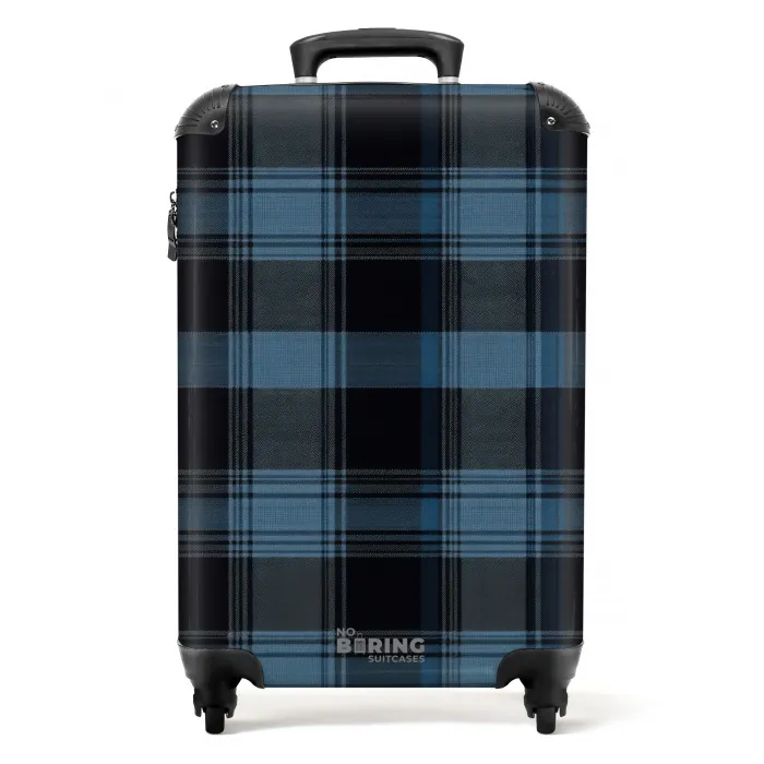 Klassiek geruit patroon in blauw tinten NBS - Handbagage koffer - Kinderen Unisex middel -productfoto_recht