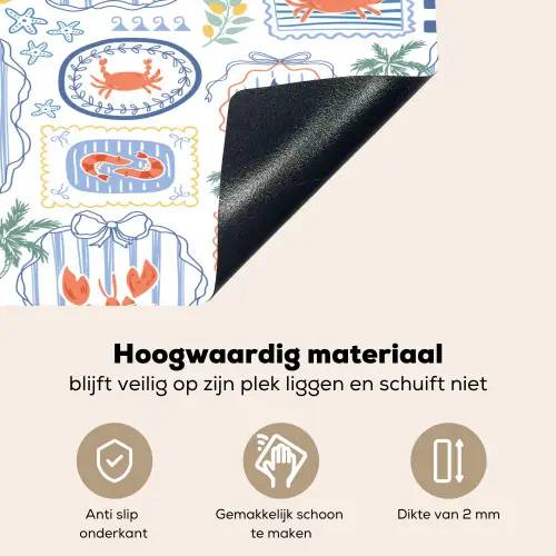 Zee - Sfeer -  Krab - Blauw Inductie beschemer met haakjes klein 777 -ky-onderkant-nl